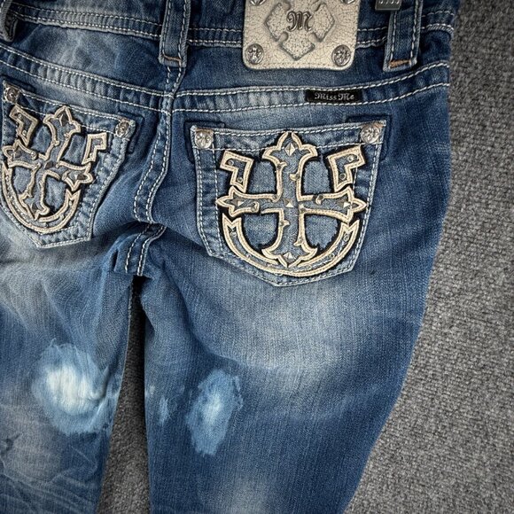 Miss Me Denim Jeans Women Embellished Studded Cross JW7538T **** ACTL 30X33.5 - Picture 15 of 16
